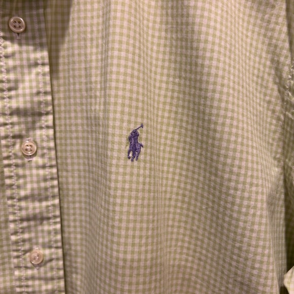 Ralph Lauren Blake Mens Large Green Gingham Check Short Sleeve Button Down Shirt - Picture 6 of 6
